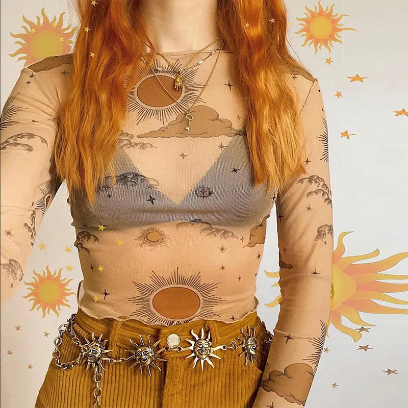 Лидер продаж 2022 женские сексуальные прозрачные сетчатые укороченные топы с