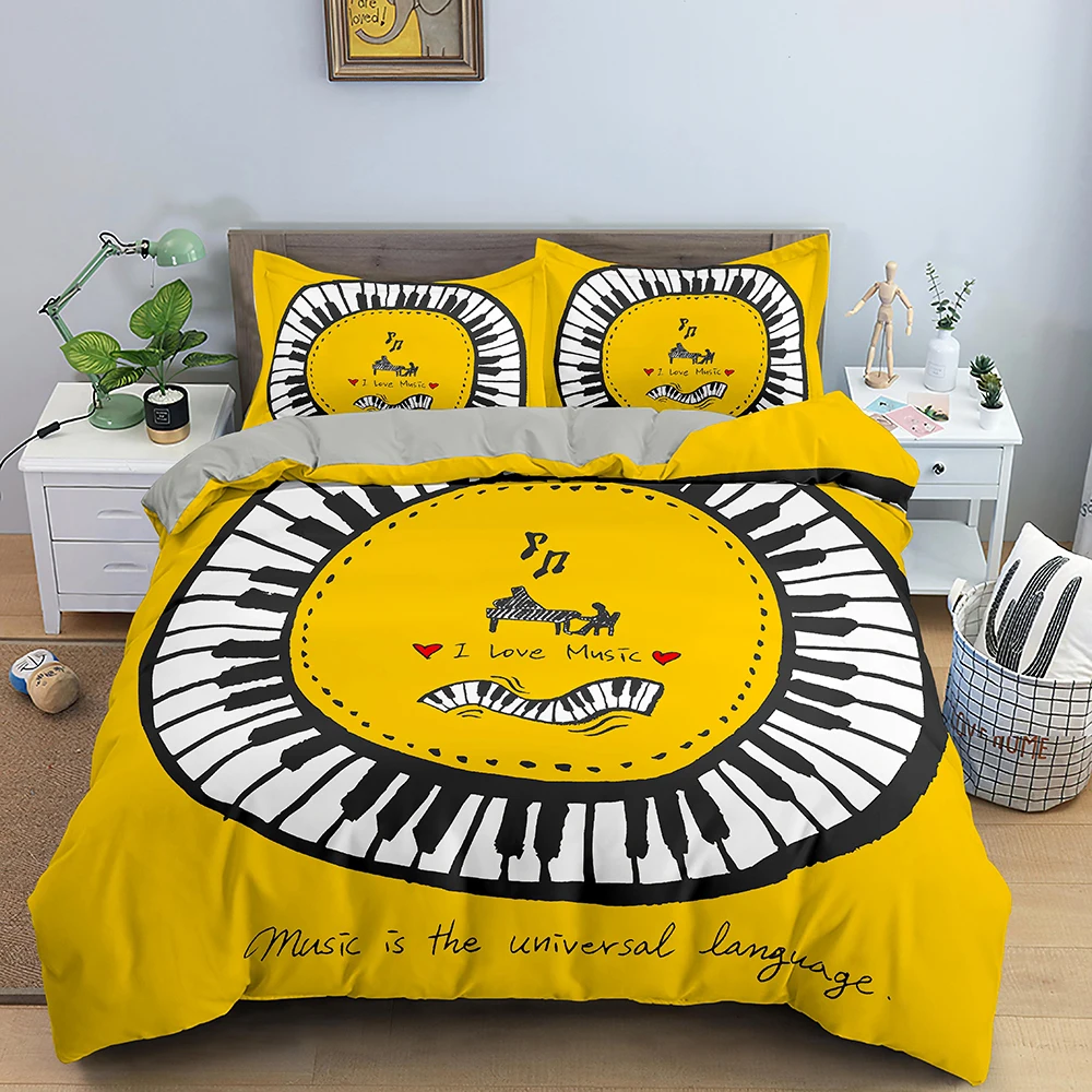 

Music Notes Bedding Set King Musical Theme Duvet Cover Comforter Cover Kids Girls Adult Soft Microfiber Music Bedding Set Queen