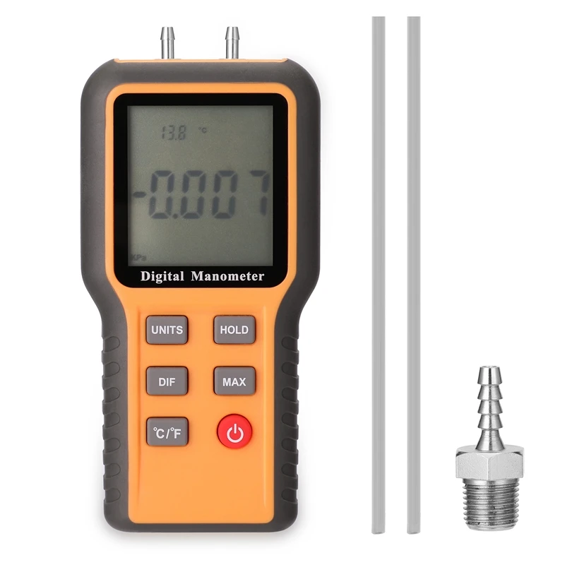 

Digital Manometer Differential Air Pressure Gauges Tester Indoor Temperature Measurement Tool Pipes Pressure Measuring Device