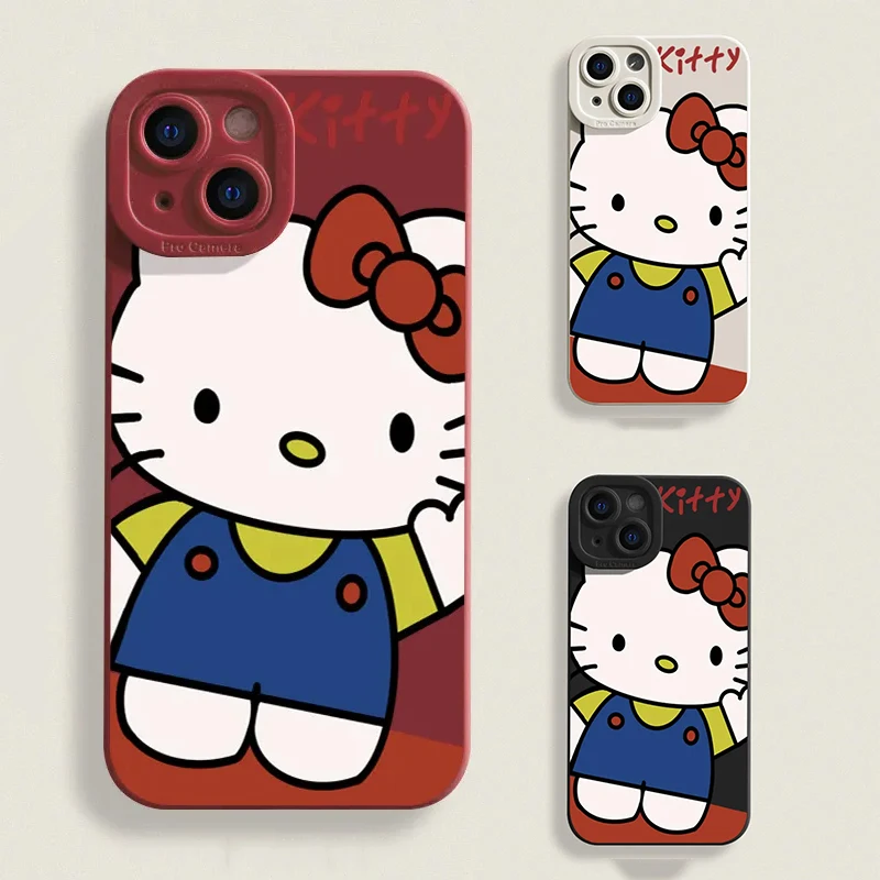 

Hello Kitty Sanrio iPhone14 Phone Case Kawaii Anime Cute 11 12 13Pro Max Cartoon Cell Phone Protective Case Girls Gifts