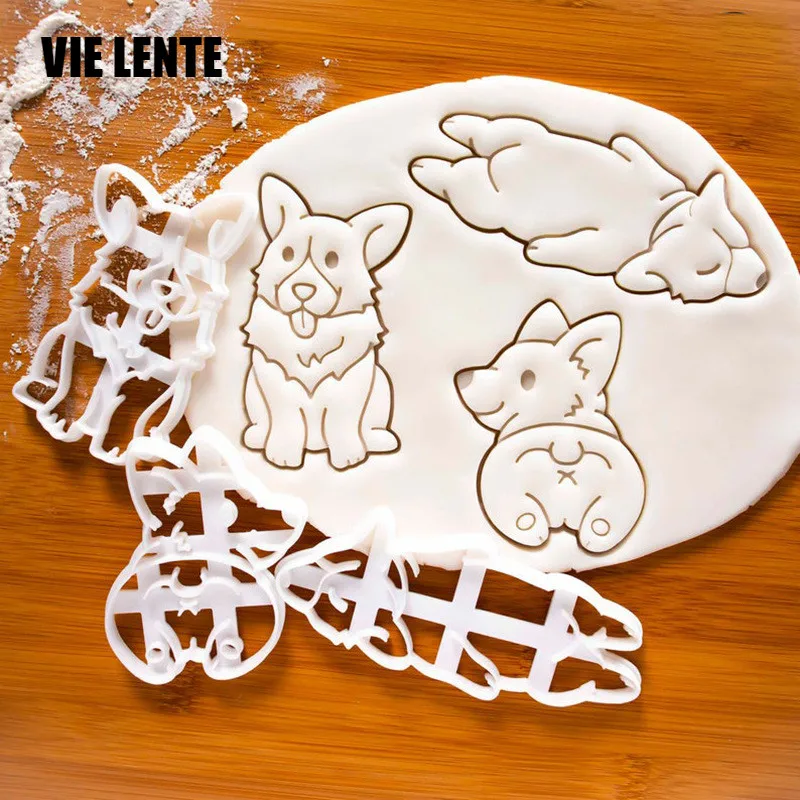 

Baking Mold Diy Plastic Cartoon Cookie Corgi Cookie Mold Baking Accessories Decorating Tools Plastic Cookie Cutter Set Stamp