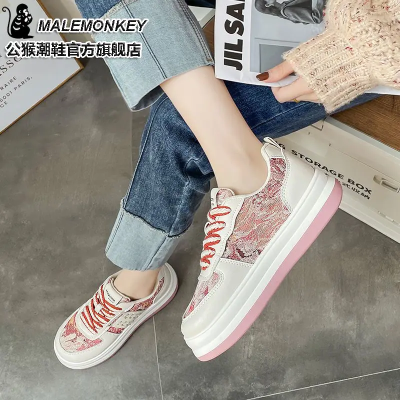 2023 new spring thick sole board shoes casual sports shoes women's shoes