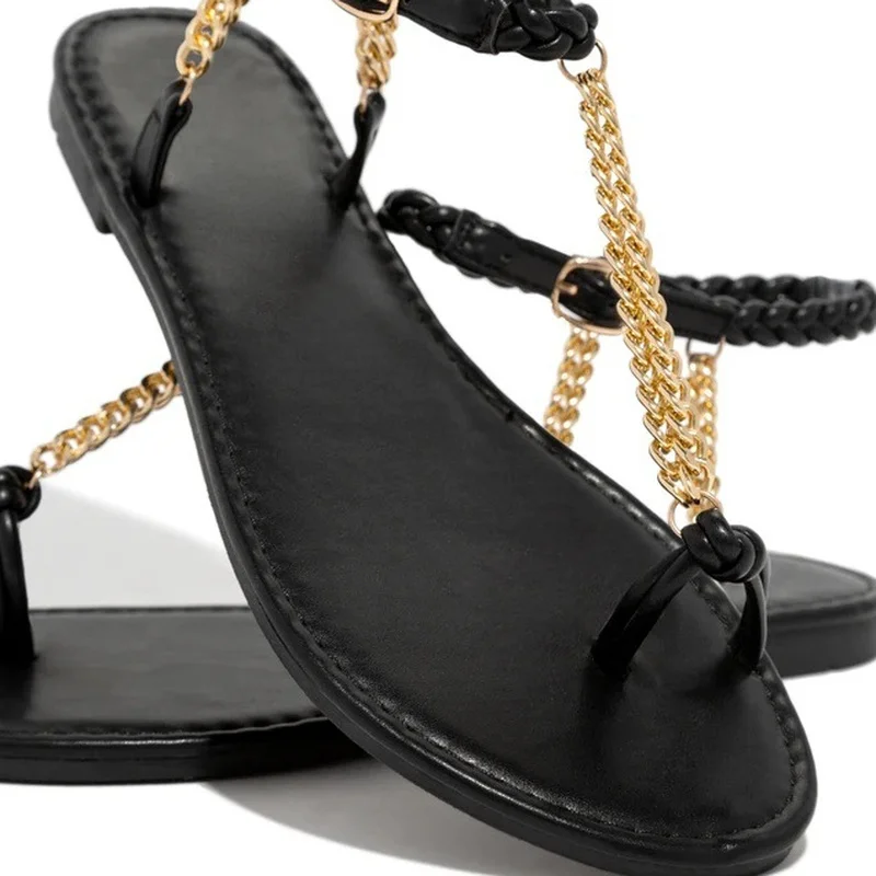 New Plus Size Flats Sandals for Women Fashion Gladiator Shoes Women Buckle Strap Casual Beach Sandal Female Sandalias Mujer 2022