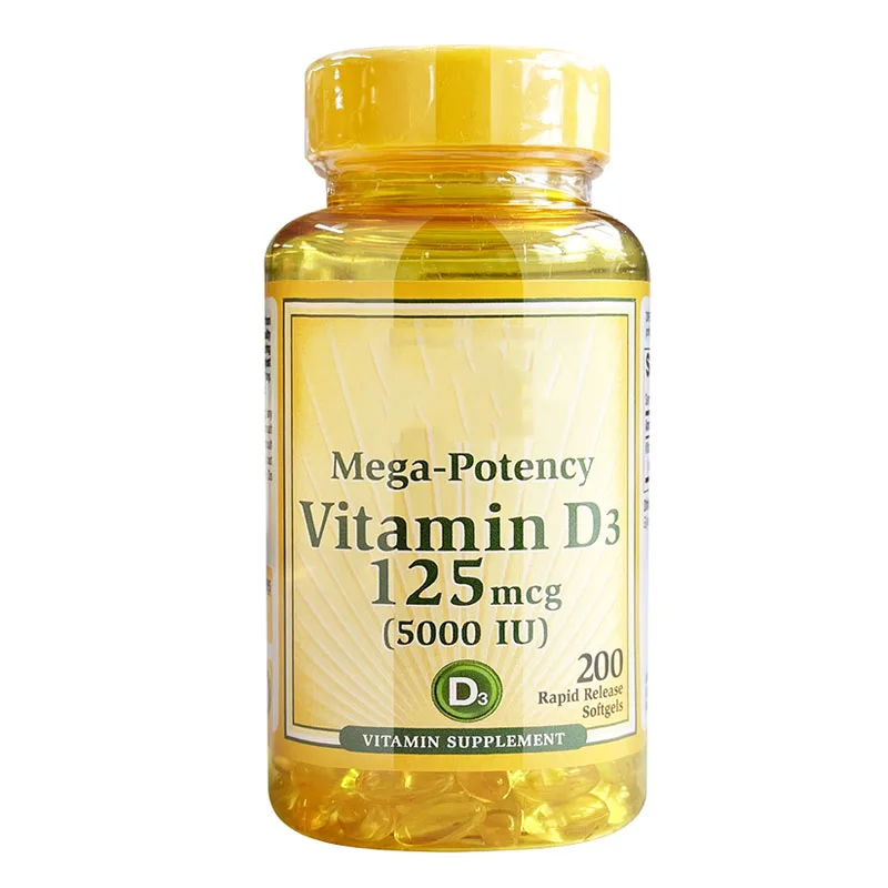 

Pride Vitamin D3 5000 IU Supports healthier younger-looking skin immune & muscle bone health 200caps/bottle