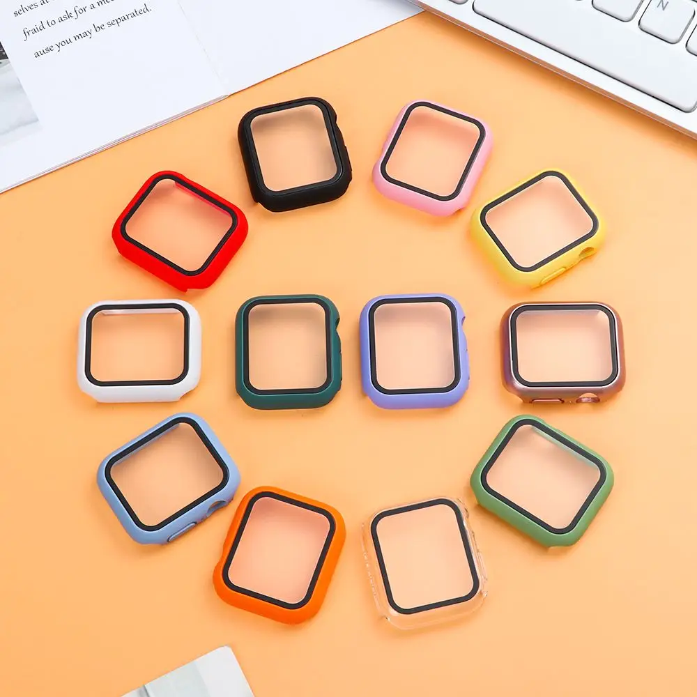 

Новый Твердый Чехол Apple Watch 4/5/6, чехол-бампер, протектор экрана из закаленного стекла, ультратонкое полное покрытие, высокое разрешение