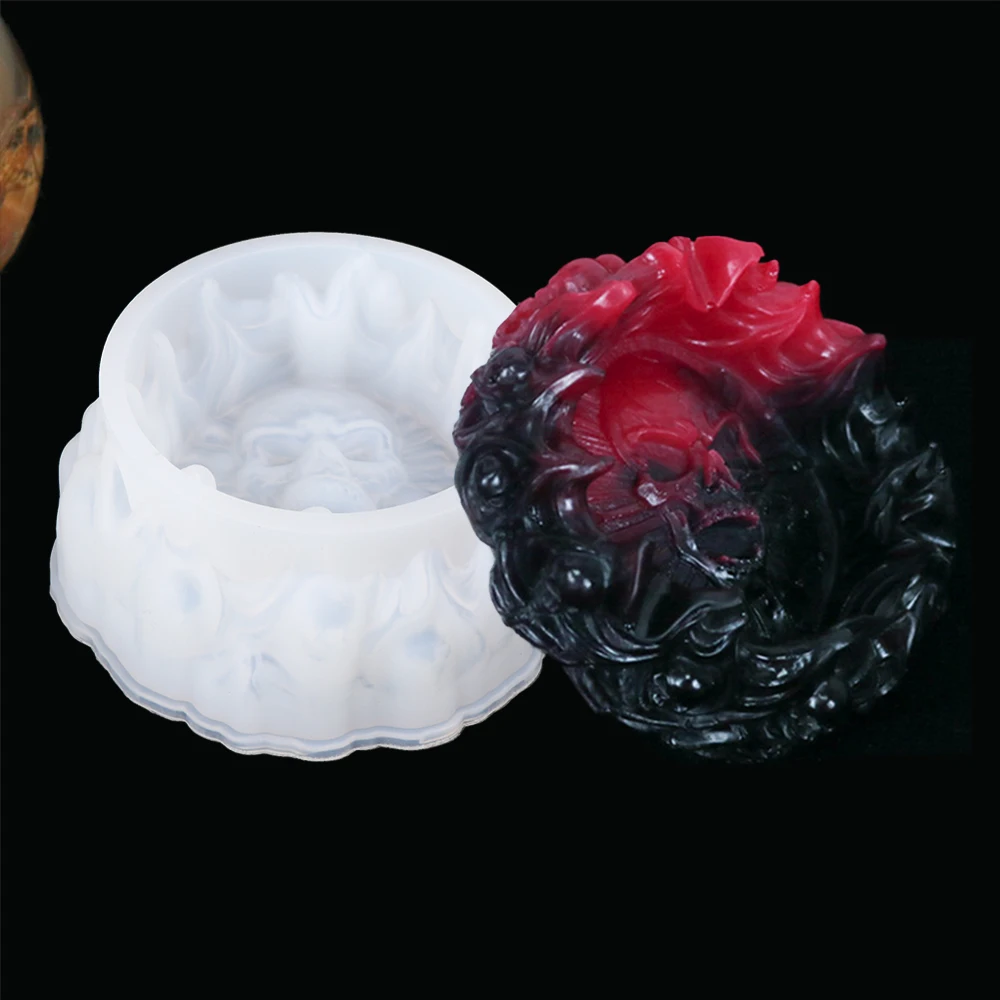 

Креативная силиконовая форма 3D с эффектом пламени, инструмент для украшения на Хэллоуин, для производства гипсовой смолы, бетона, силиконов...