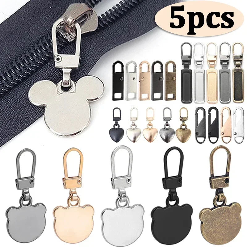 

1/5Pcs Metal Zipper Puller Detachable Replacement Zipper Slider For Broken Buckle Travel Bag Suitcase Household DIY Sewing Craft