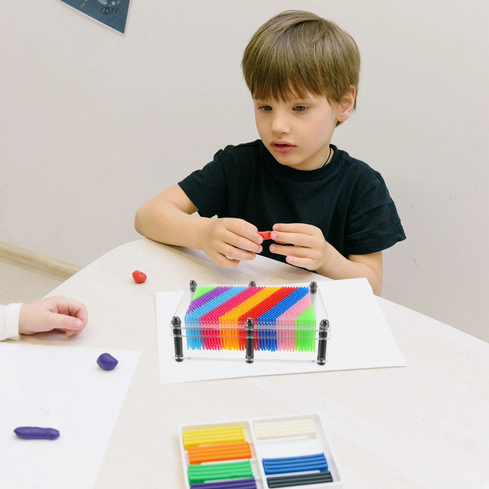 

Drawing Board Toddler Gifts Pin Game Toys Kids Engraving Toddlers 3-4 Novelty Plastic Plaything Child