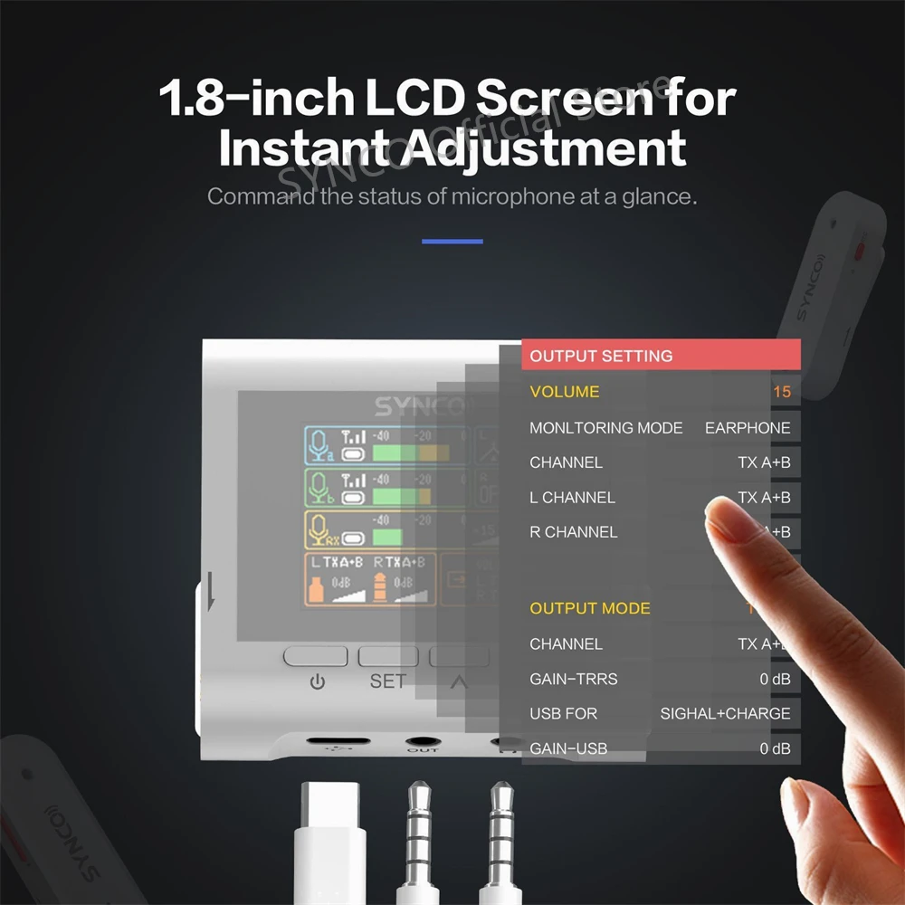 Synco G3 Wireless Lavalier Microphone for Iphone Type C Professional Noise Reduction Dslr Portable vlogging transmitter Walkie