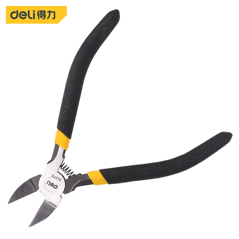 Deli 5/6 Inch Tools Plastic Nippers  Non Slip Handle Flash Wire Cutting Multi Function Electrician Repairing Pliers Hand Tool