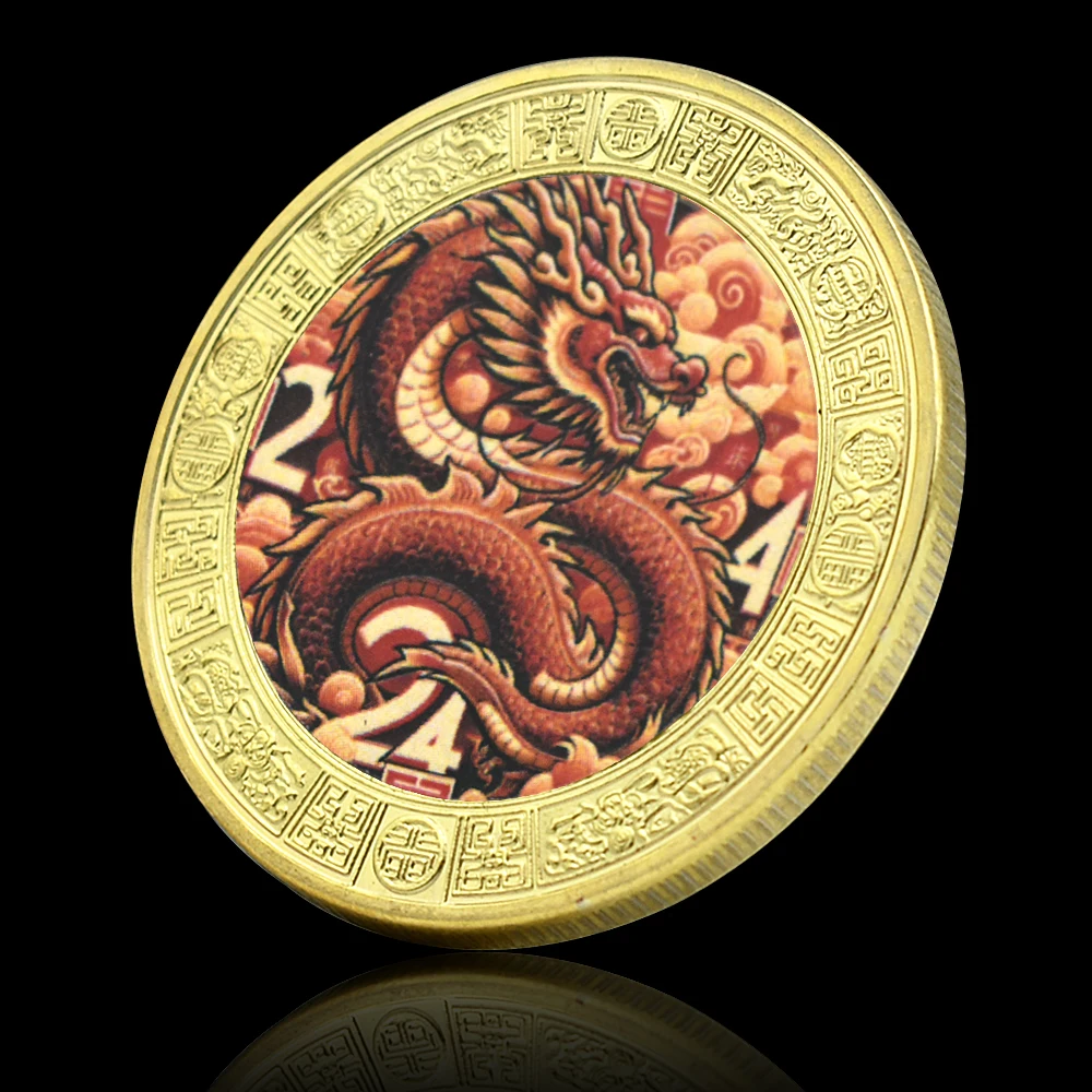 Памятная медаль китайского зодиака ко году дракона мифологические монеты с