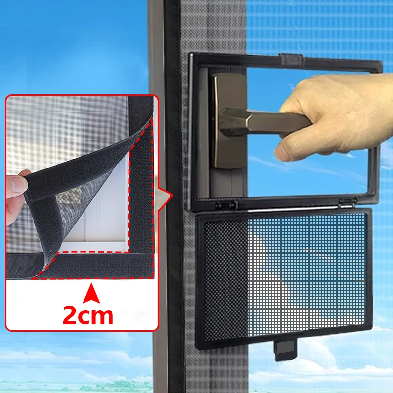 Москитная сетка для окна черная невидимая защита от насекомых настраиваемый