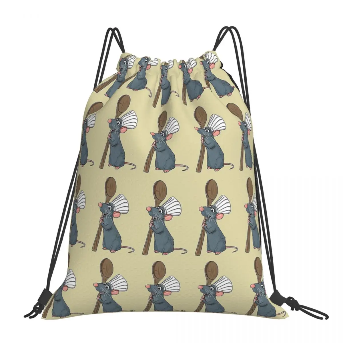 

Remy The Little Chef From Ratatouille Backpacks Fashion Portable Drawstring Bags Drawstring Bundle Pocket Shoes Bag Book Bags
