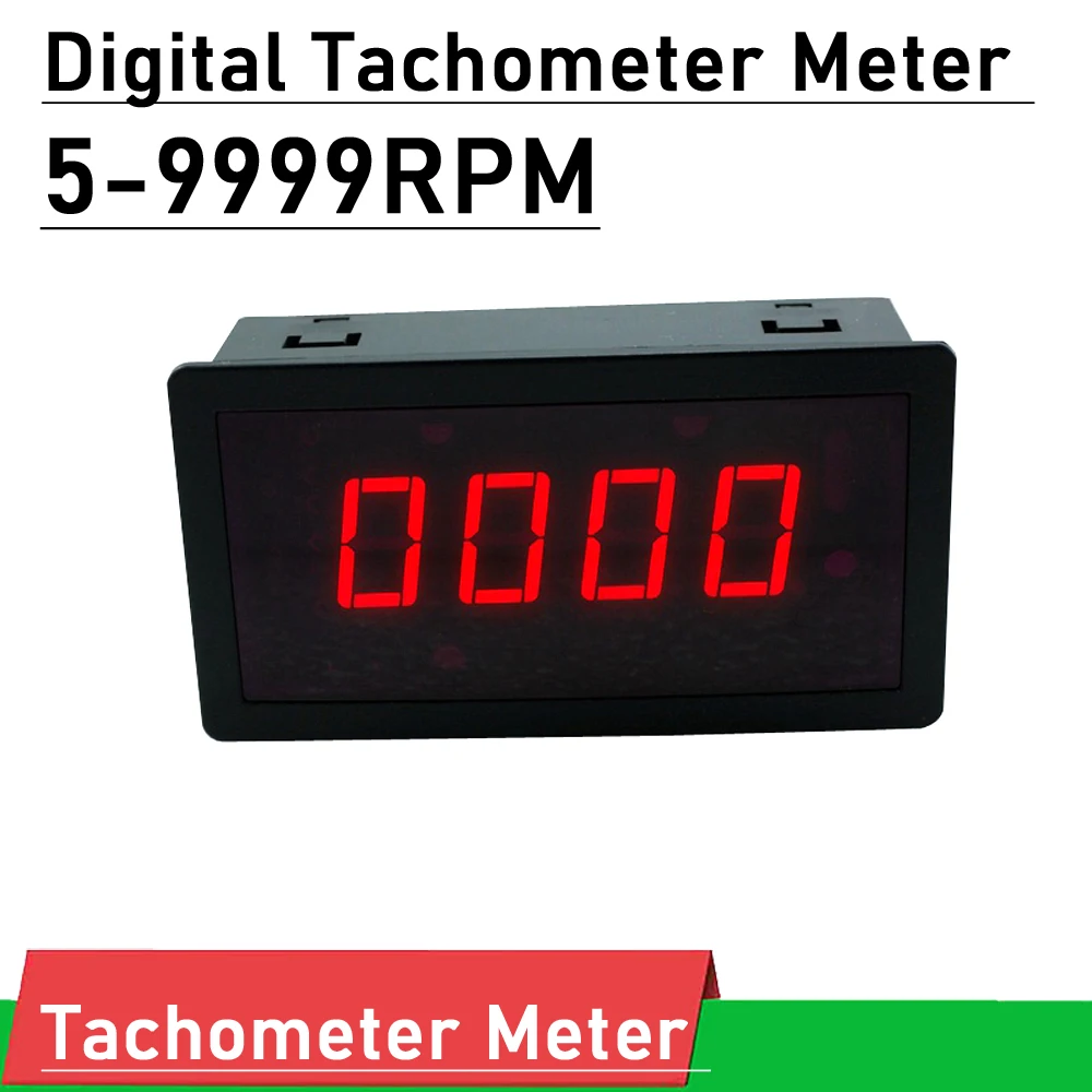 

Цифровой тахометр, 5-9999 об./мин., 0,56 дюйма, светодиодный дисплей