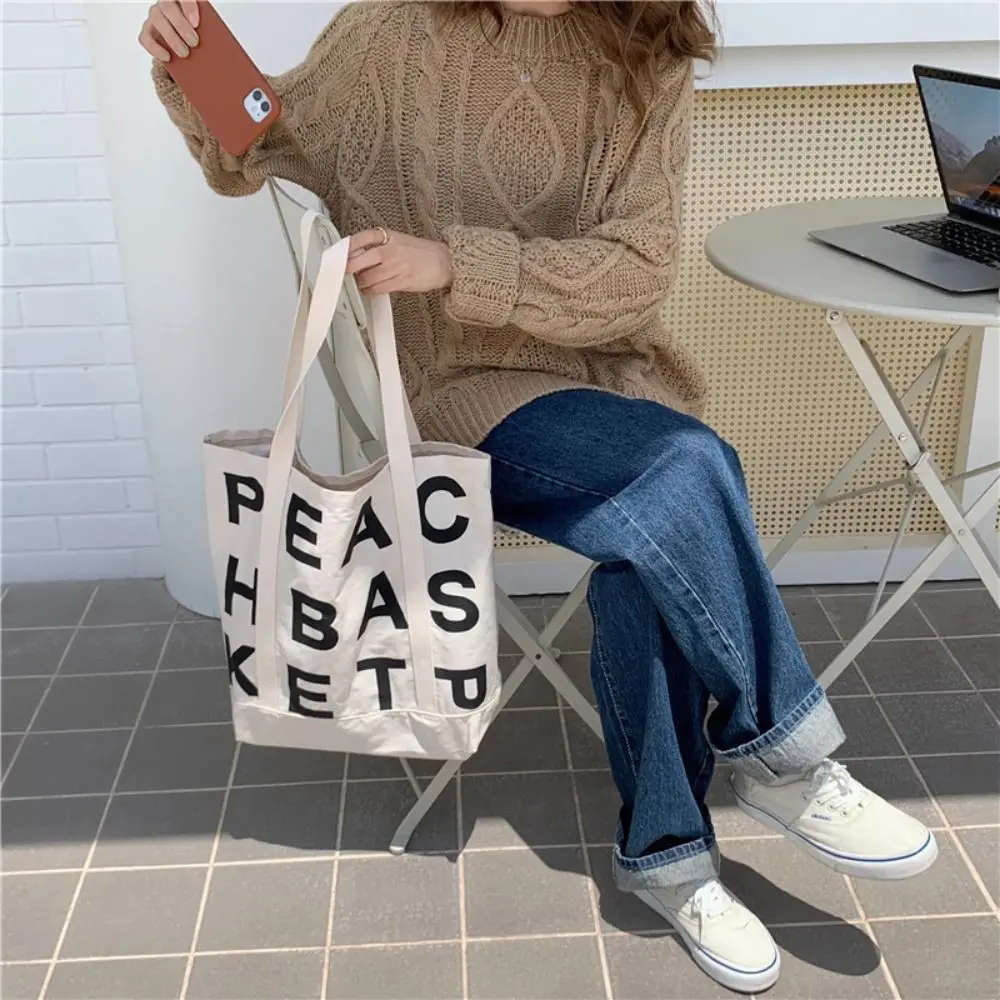 

Handbag Girls Fashion Brand Students Printing Fashion Brand Canvas Tote Bag Women Shoulder Bag Letter Cloth Bag