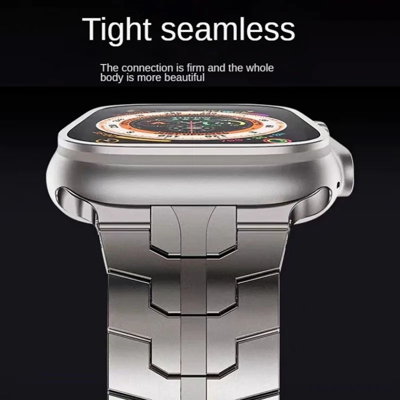 Ремешок из нержавеющей стали для Apple Watch Ultra 2 49 мм 7 8 9 45 44 Мужской металлический