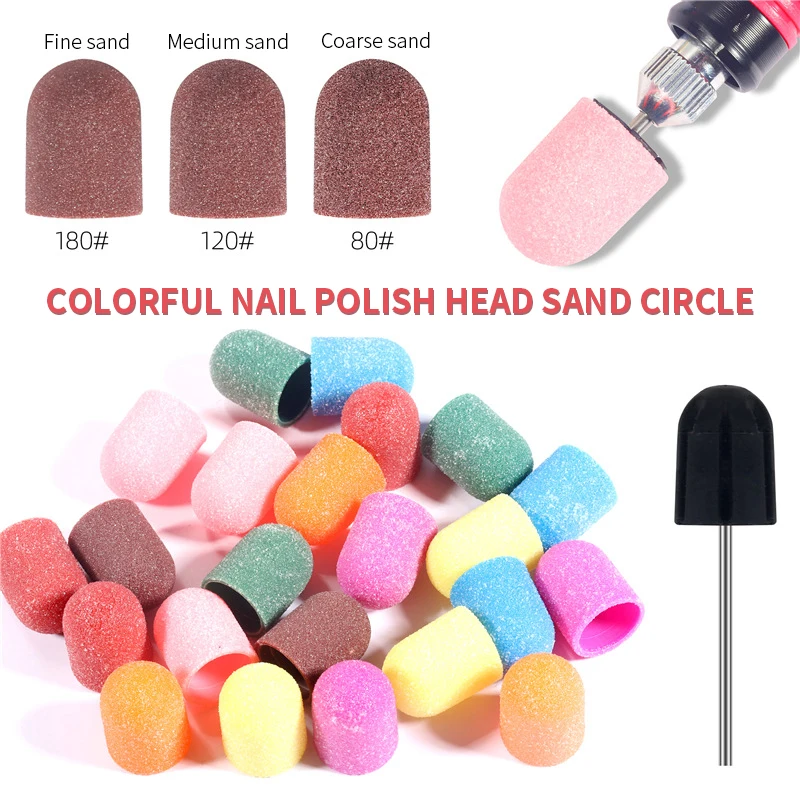 

80/120/180# Nail Grinding Head Accessories for DIY Art Decoration 10 Pcs/Set Colorful Nails Arenosphere for Manicure Design