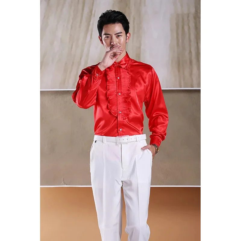 Мужская кружевная рубашка светильник мужская и женская костюмы хора ежегодного