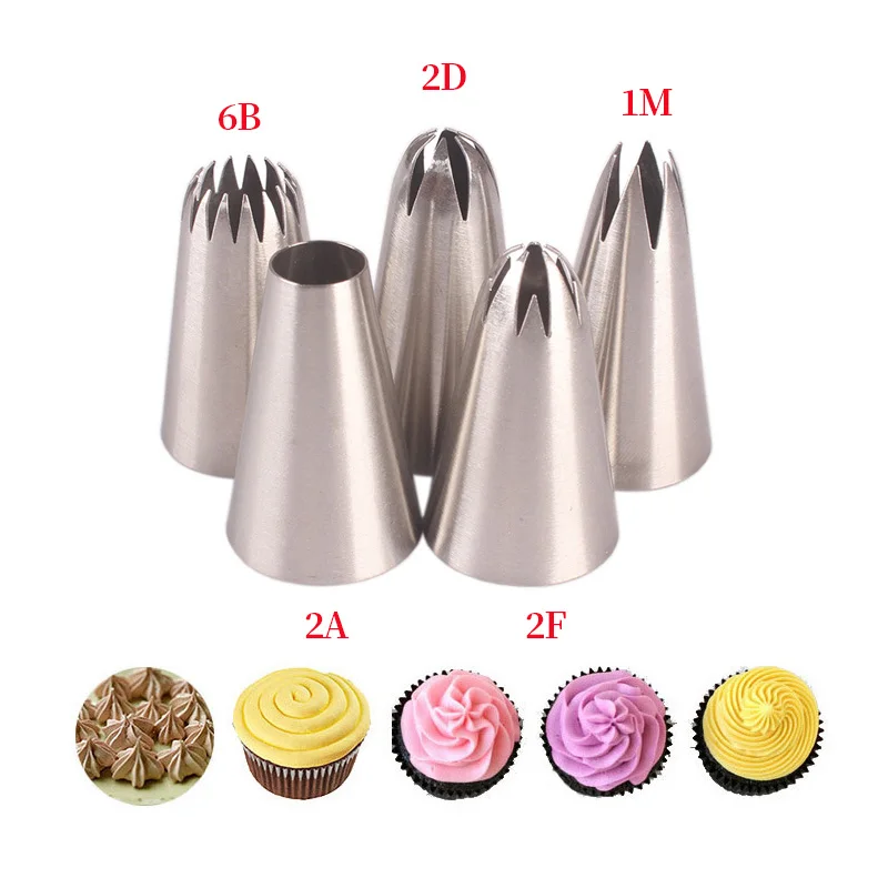 5/1Pcs Flower Iciping Piping Nozzles Cake Decorating Tips Confectionery Baking Tool Flower Cream Nozzle Kitchen Gadgets