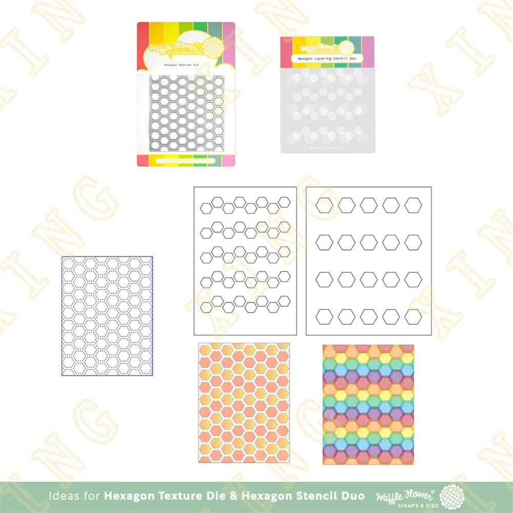 

Hexagon Texture Metal Cutting Dies Stencils for DIY Scrapbooking Album Stamp Make Paper Card Embossing New Die Cut Arrival
