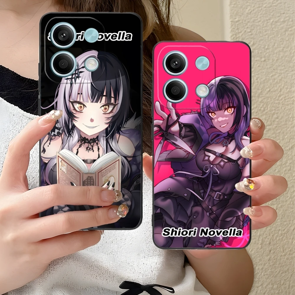 Shiori Novella Fashion Mobile Cell Phone Case for Xiaomi Redmi 14 13 13C 12 12C 10 10C A1 A2 A3 Plus 5G Black Cover Shell