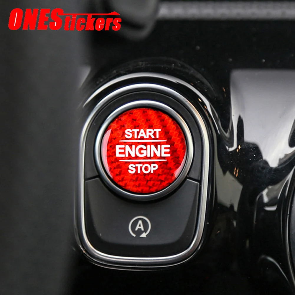 NEW For Mercedes Benz AMG W177 W247 W463 C118 W118 W167 X167 X247 H247 Real Carbon Fiber Car Engine Start Stop Button Trim Cover