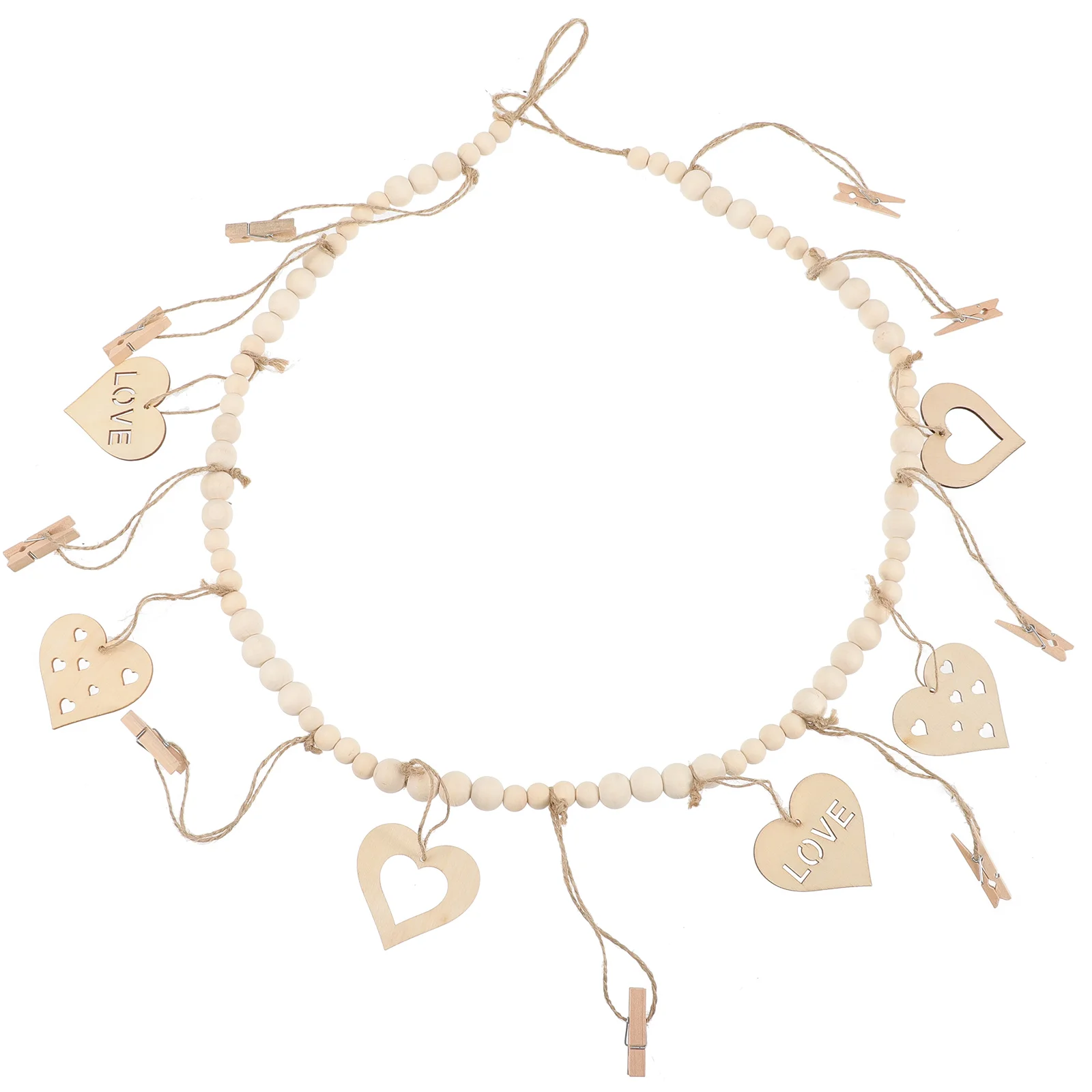 

Photo Display Hanging Beadedpicturewall Garland Clip Garlands Holder Wooden Beads Home Decor