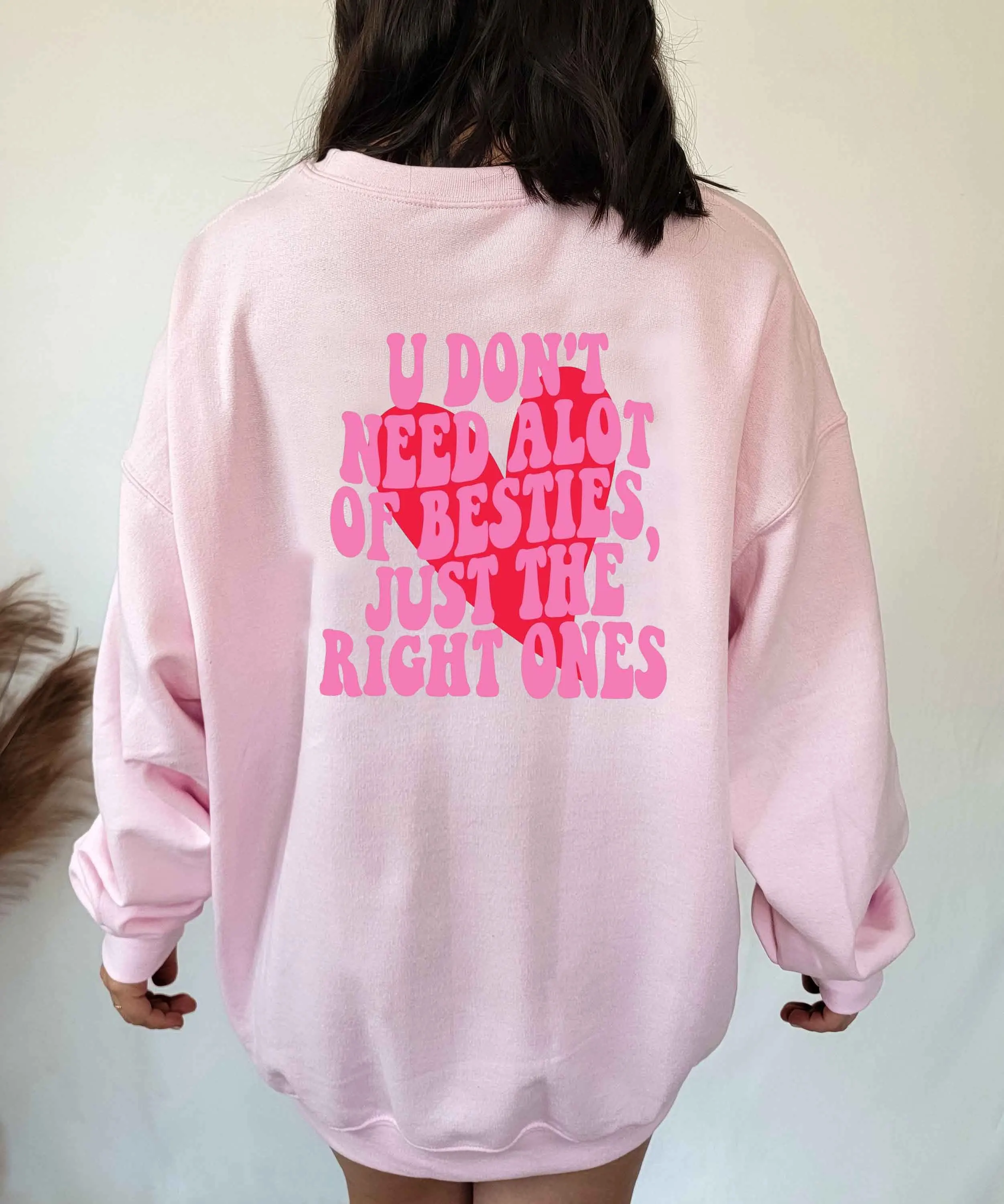 

Толстовка Best Friend с рисунком большого сердца для женщин, модные хлопковые повседневные хипстерские винтажные Молодежные пуловеры для вечев...