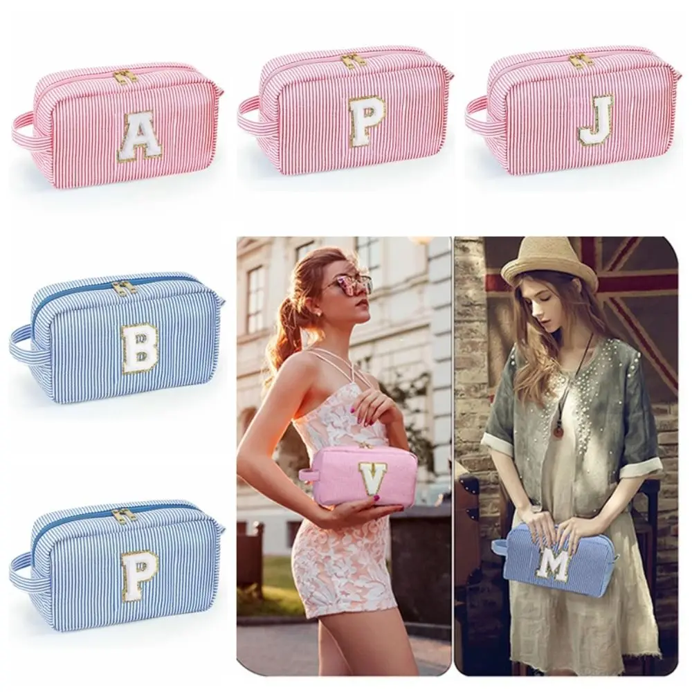

Double Zipper Design Large Capacity Pencil Case Classified Storage Large Capacity Letter Makeup Bag 26 Letters Easy To Clean