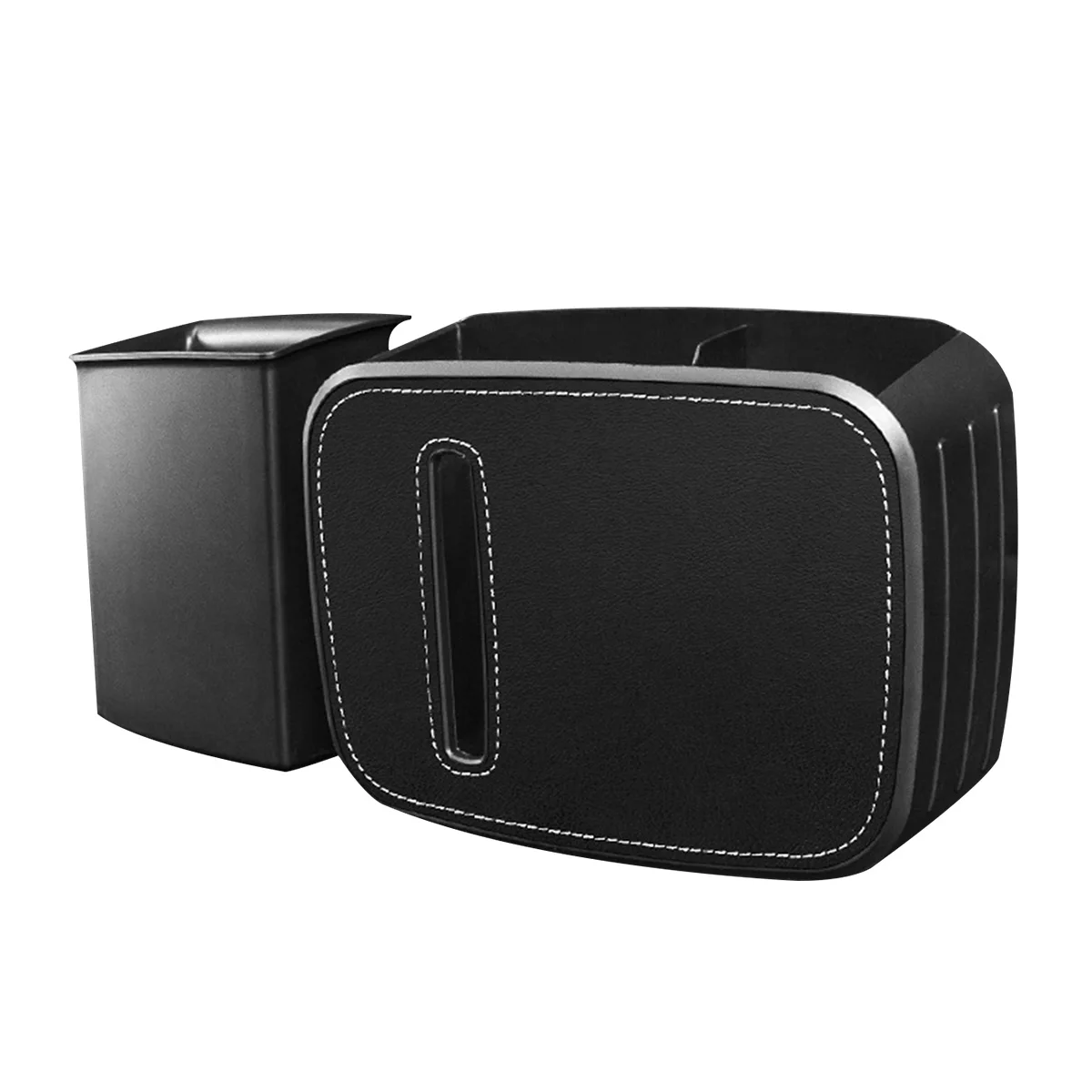 

New Car Trash Can Plastic 3 In 1 Car Garbage Bin with Tissue Box Cup Holder Detachable Waterproof Car Seat Back Storage Box Auto