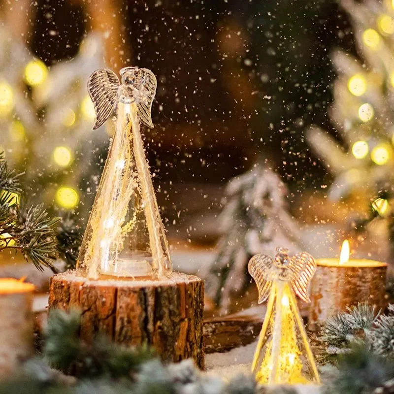 Пеньковая веревка с ангелом стеклянный ночник рождественская подвеска