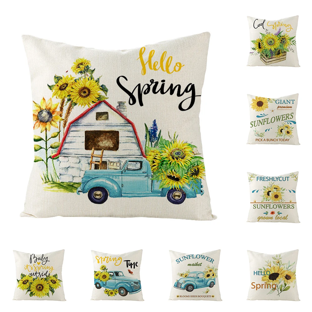 

Декоративный чехол для подушки с рисунком подсолнуха, 45 х45 см