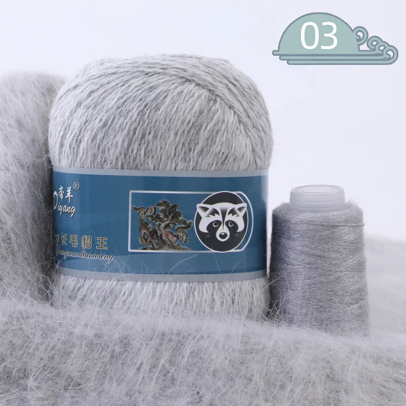 Грубая ручная вязка шарик из длинной шерсти норки в норковой пряжа сделай сам