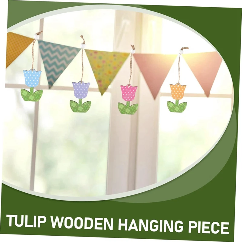 12-шт. Украшения-тюльпаны. Деревянные таблички-тюльпаны. День матери. Цветочные