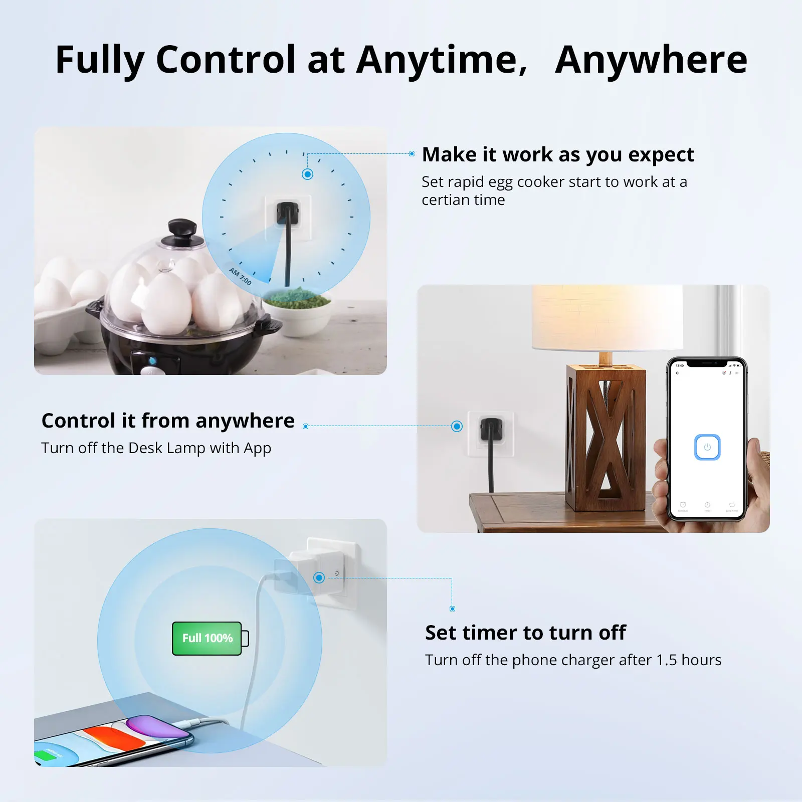 Умная розетка Woolley SA-029 Zigbee 16 А европейская вилка 3840 Вт беспроводной переключатель