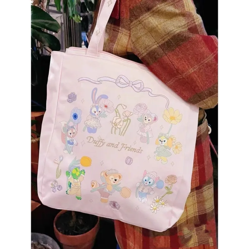 Miniso розовые сумочки Disney Duff And Friends милые Мультяшные сумки на плечо с вышивкой для