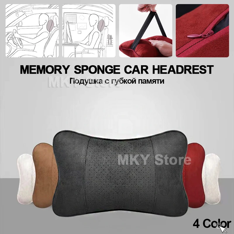 

Universal Car Neck Pillow Adjustable Head Restraint 3D Memory Foam liner Car Front & Rear Seat Soothing Headrest Automotive trim