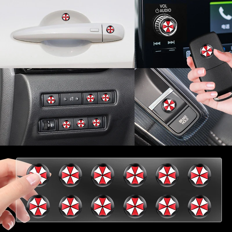 

10 шт., значок на руль автомобиля для логотипа «Umbrella Corporation»