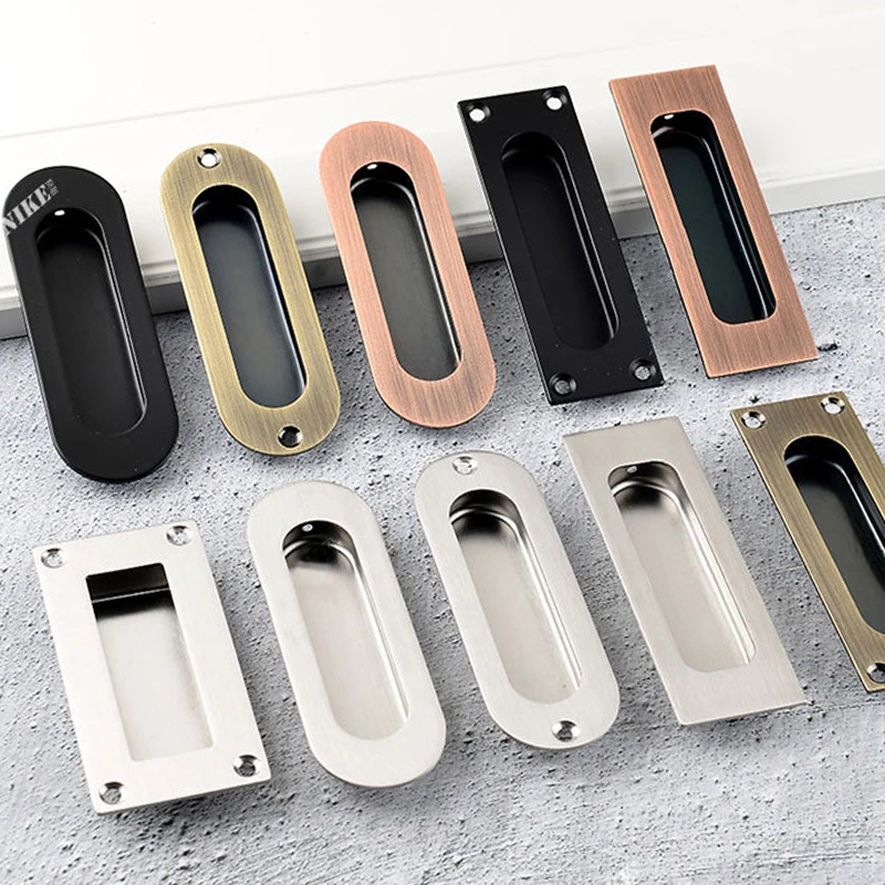 

Stainless Steel Dark Handle, Sliding Door Sliding Door Knob,embedded Concealed Door Pull, Black Cabinet Drawer Hidden Buckle