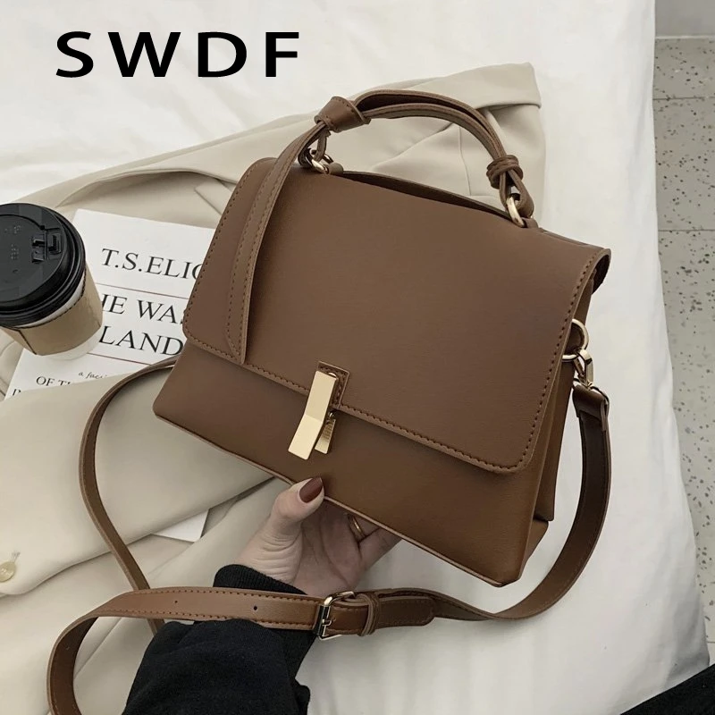 

Designer Women's Shoulder Bag Totes Solid Simple PU Leather Quality Ladies Summer Korean Female Crossbody Bags Woman Handbag New