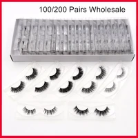 visofree lash wholesale 3d faux mink lashes with tray no box handmade full strip eyelashes fake eyelashes makeup eyelash cilios