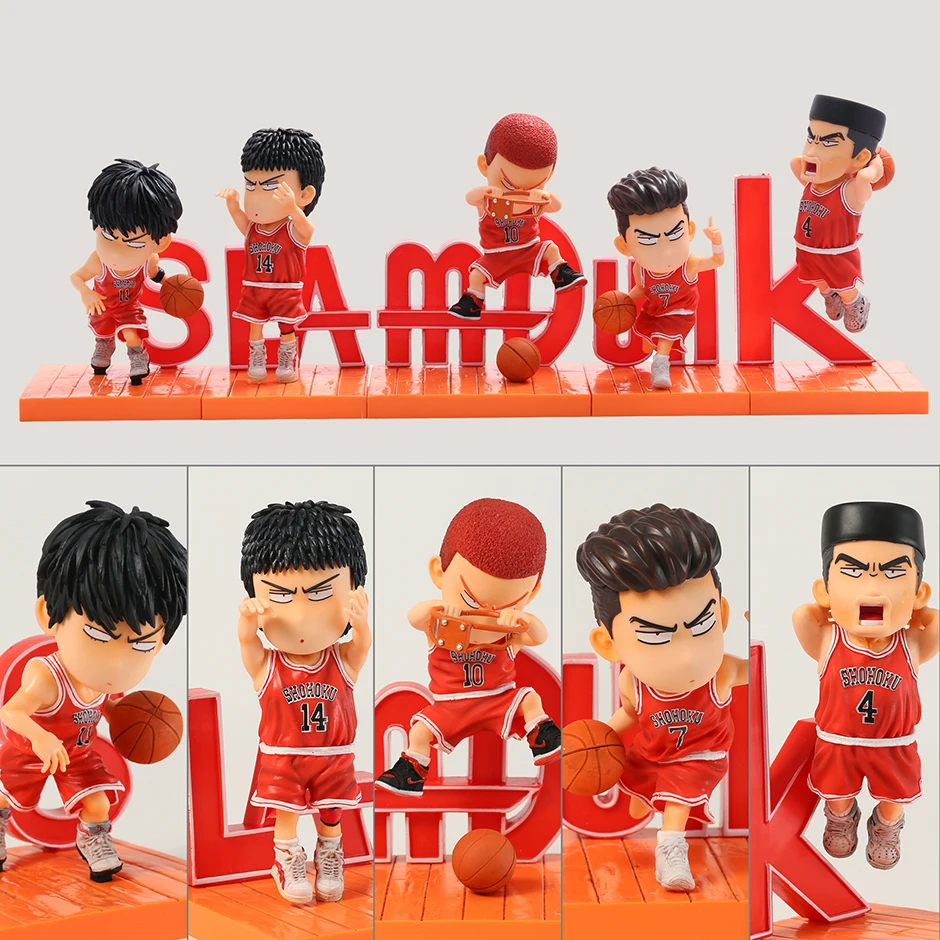 

SLAM DUNK SHOHOKU Hanamichi Sakuragi Rukawa Kaede Q Version PVC Figure Model Toy Collection Doll
