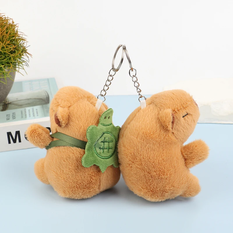 

1PC Cartoon Capybara Plush Toy Animal Turtle Shell Guinea Pig Pendant Stuffed Doll Keychain Backpack Car Bag Keyring Decor Gift