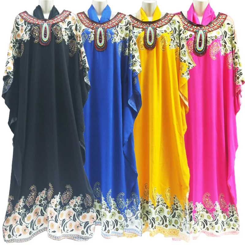 

Hijab + Kaftan Tesettur Elbise O Neck Muslim Dresses Plus Size Abaya Dubai Women's Wear Caftan Muslim Rayon Cotton Prayer Robe