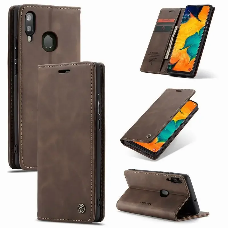 Кожаный чехол для Samsung Galaxy A40 S Роскошный Многофункциональный бампер Магнитный