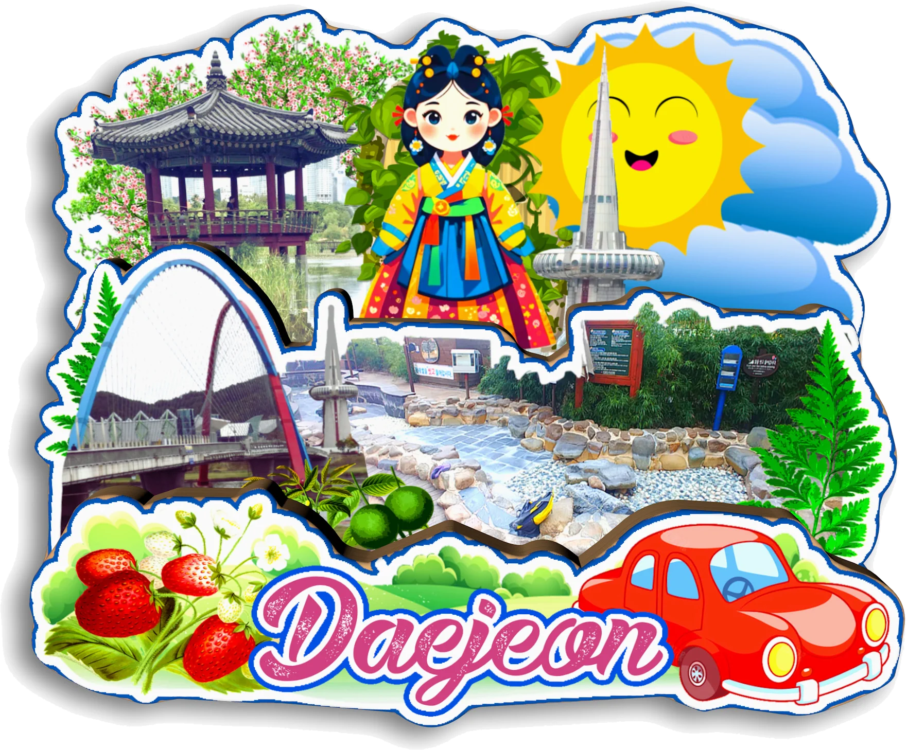 Фото Jeonju Seogwipo Daegu Daejeon Chuncheon Andong Южная Корея Магнит на холодильник Путешествия Сувенир Подарок Декоративный холодильник ручной работы №5