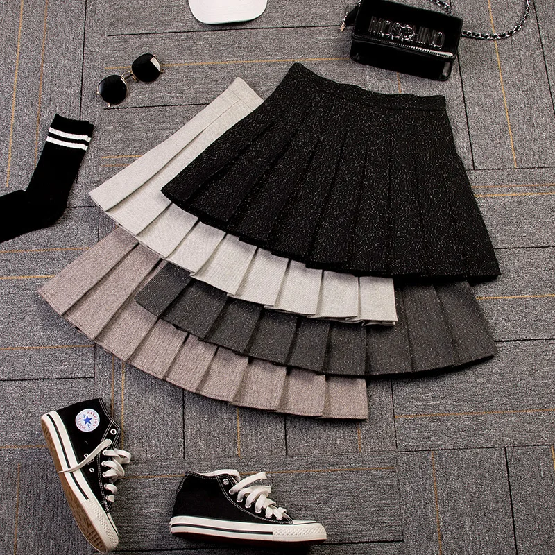 Winter Plaid Pleated Skirt Female Mini Skirt Harajuku Female Empire Casual Kawaii Lovely Skirt Student Uniform Sailor Skirt