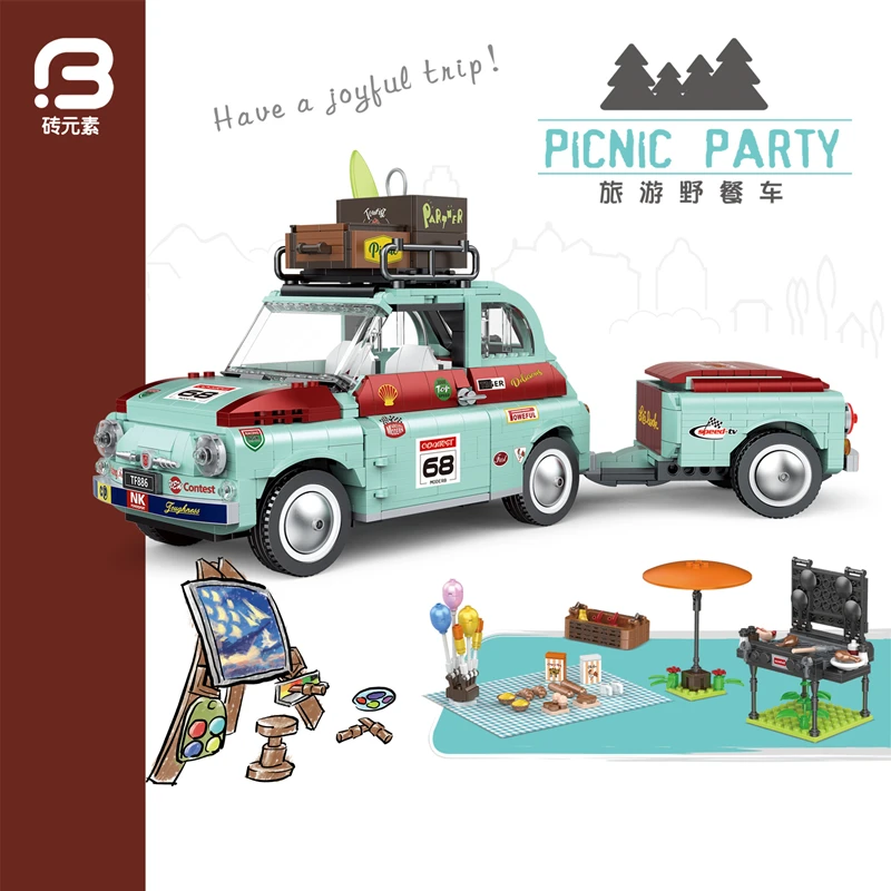 

Серия «город» 19002 1475 шт. строительный блок для путешествий пикника автомобиля мини зеленый автомобиль кирпичный автомобиль 3D модели игрушк...