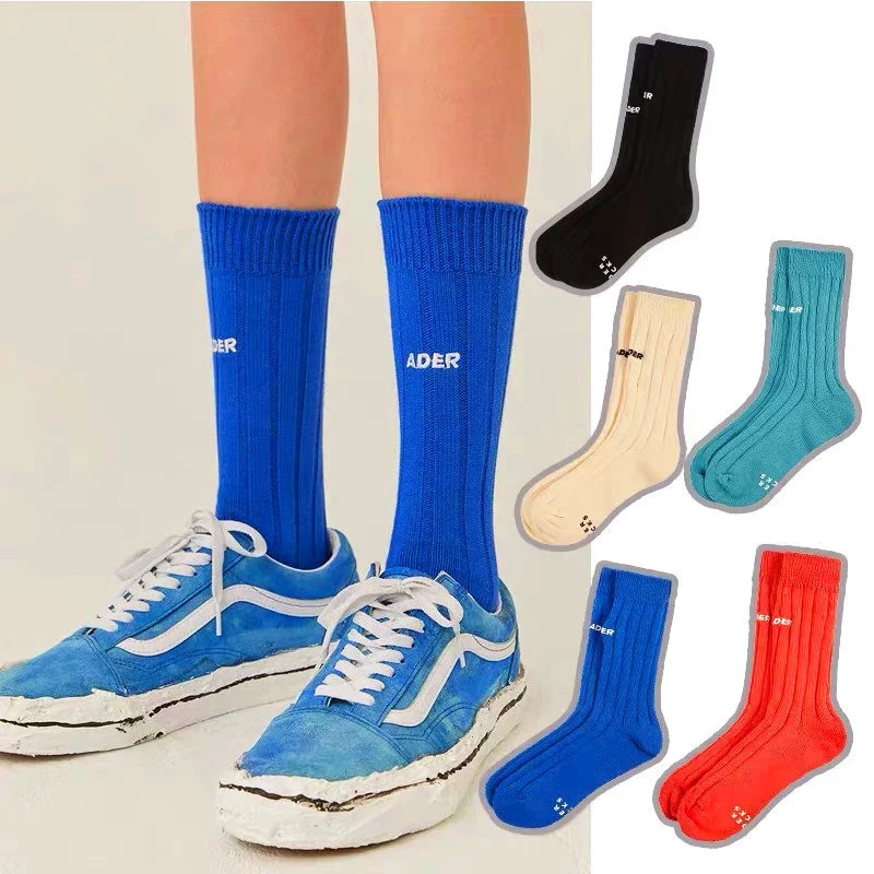 

Korean tide card ADER thick needle English alphabet embroidered point glock socks breathable fashion trend men and women in tube