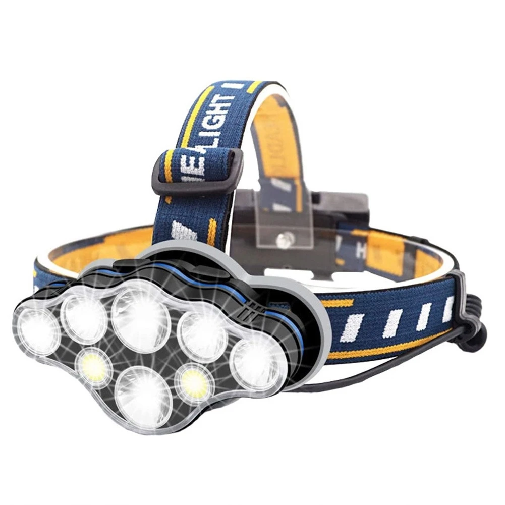 

Adjustable Headlamp Flashlight 8 Modes 6400 Lumens USB Rechargeable Long Battery Life Ideal for Fishing and Camping